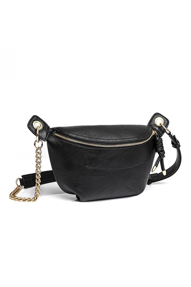 Cute leather fanny pack/crossbody purse with zipper front. Come in White, Black or Brown Leather Fanny Pack, Leather Zipper, Fanny Pack, White Bag, Front Zipper, Purses Crossbody, Black And Brown, White And Black, Crossbody Bag