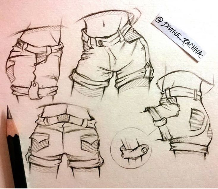 a drawing of different types of shorts