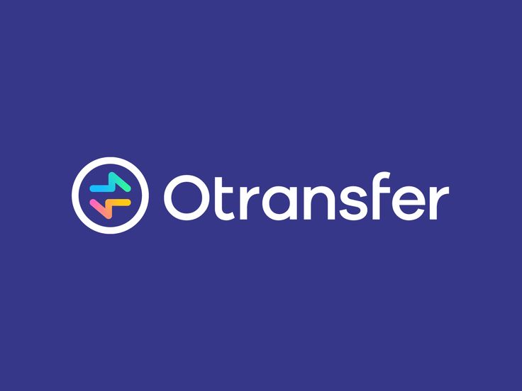 the otransfer logo is shown on a blue background with an orange and white arrow