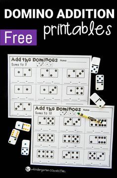 domino addition worksheet with free printables to help students practice their math skills