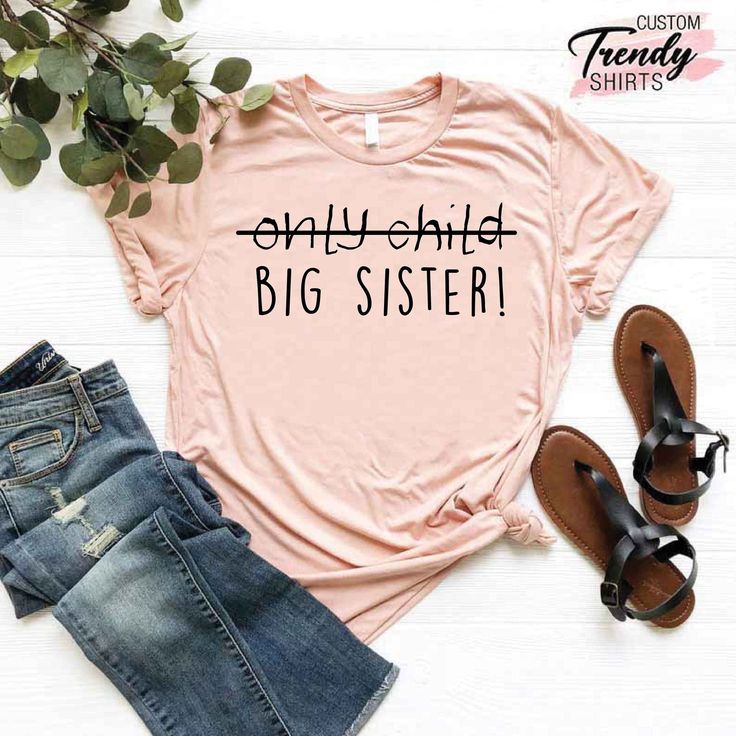 "Promoted To Big Sister Shirt, Baby Shower Gift for Sister, Big Sister Gift, Pregnancy Announcement Shirt for Siblings, Big Sister Shirt ----- How To Order ----- 1-) Please, check and review all the photos. 2-) Choose your t-shirt size and color. *Different styles of shirts may have different shades of same color choice due to different manufacturer brands. *For this reason, we recommend you to match shirts from the same styles if you want precisely matching colors (ex. Unisex, V-necks, Toddler, Big Sister Announcement Shirt, Sister Announcement, Big Sister Announcement, Sister Funny, Girls Weekend Shirts, Book Nerd Shirts, Sister's Birthday, Babe Shirt, Fall Shirts Women