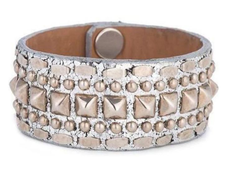 Calleen Cordero Designer | Studded Leather Bracelets for Women | Handmade Accessories | Luxury Jewelry | Silver Mirror Leather | Nickel Studs Brass Art, Black Artwork, Nickel Hardware, Leather Notebook, Handbag Straps, Guitar Strap, Silver Mirrors, Leather Care, Handbags On Sale