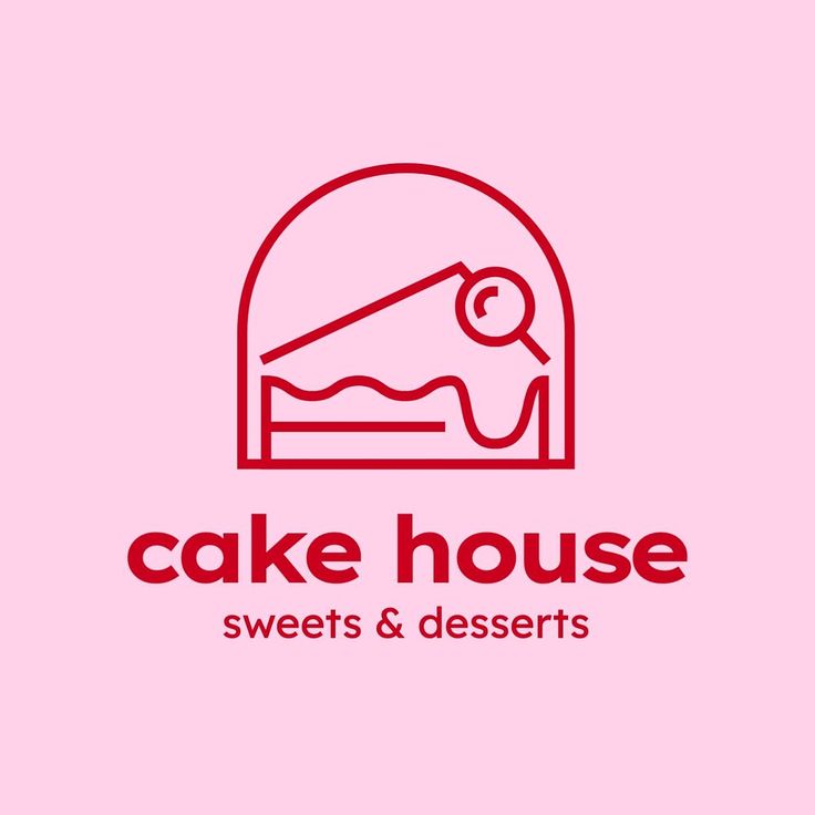 the logo for cake house sweets and desserts, which is designed to look like an oval