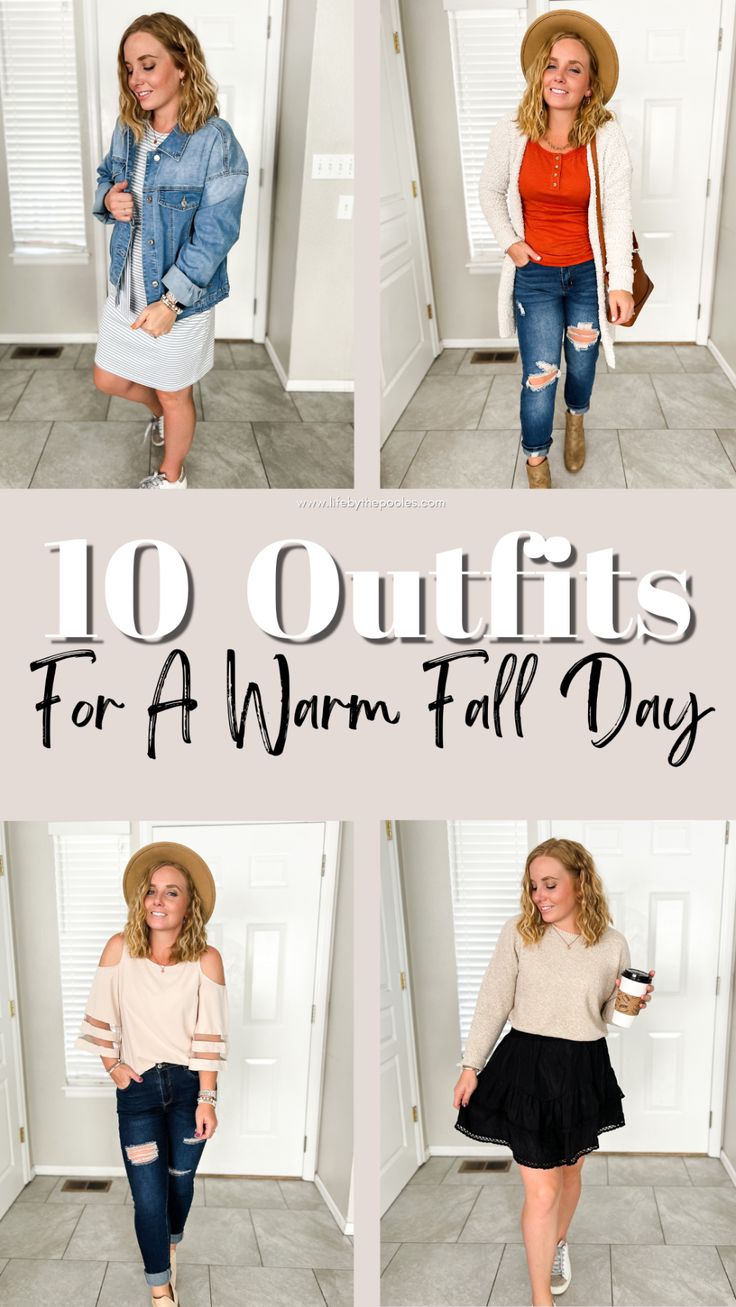 60 Degrees Weather Outfit Fall, Cute Fall Outfits For Hot Weather, Warm Fall Days Outfit, Cute Weekend Outfits Fall, 78 Degree Weather Outfit Fall, Casual Outfits For 70 Degree Weather, Outfit For 80 Degree Weather, Fall Outfits 2023 Hot Weather, Casual Early Fall Outfits 2023