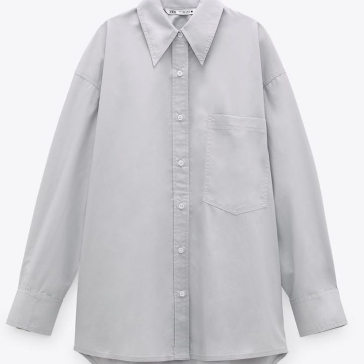 Zara Shirt With Lapel Collar And Long Sleeves With Cuffs. Front Patch Pocket. Front Button Closure. Size L. Armpit To Armpit: 24” Length: 27” Brand New With Tags Zara Button-up Office Shirt, Classic Zara Button-up Shirt, Zara Classic Button-up Shirt, Trendy Zara Shirt For Workwear, Zara Button-up Shirt, Zara Button-up Shirt With Button Cuffs, Zara Blouse With Pockets For Workwear, Zara Workwear Blouse With Pockets, Classic Zara Button-up Blouse