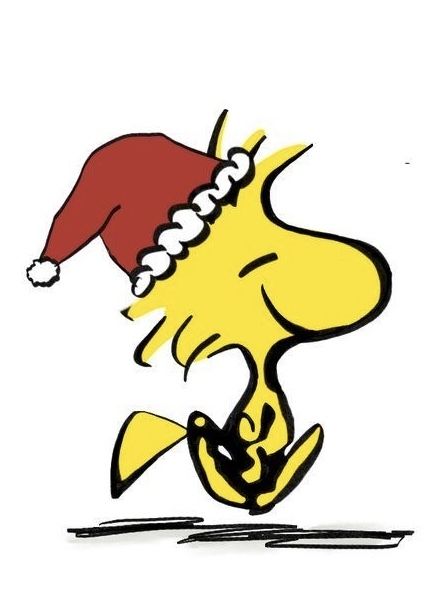 a cartoon dog wearing a santa hat running