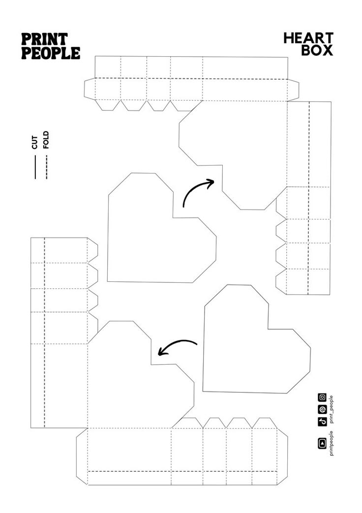 the printable box is cut out and ready to be used