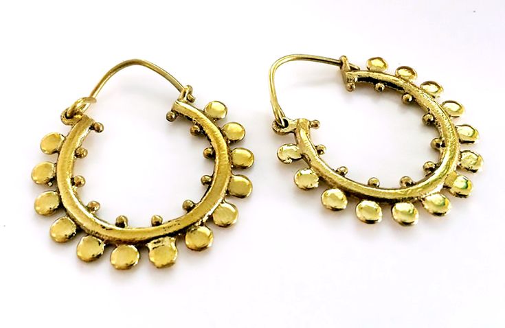 "A gorgeous pair of earrings These very ethnic ornate Hoop Earrings were handcrafted by Tribal Jewelry artisans. They are made of local metals combined with silver along the lines of classic tribal Yemeni styling. Yemeni artisans were among the first jewelry makers recorded in the archaeological record from this region. The influence of their timeless designs and techniques can be seen in the various jewelry traditions throughout Central Asia, even today.Well made with delicacy yet light weight Jewelry Hoop Earrings, Half Moon Earrings, Jhumka Earrings, Antique Earrings, Moon Earrings, Central Asia, Bracelet Collection, Jewelry Maker, Antique Finish