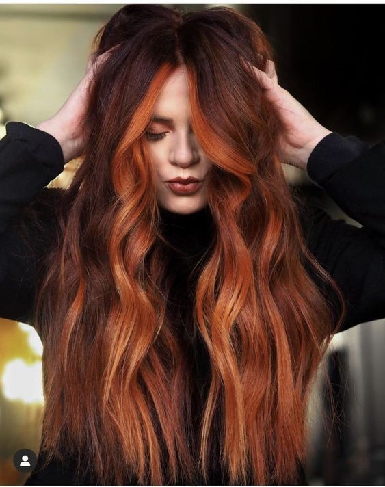 Color Block Hair, Cheveux Oranges, Hairstyle Braids, Ginger Hair Color, Long Red Hair, Ombré Hair, Women's Hairstyles, Auburn Hair, Red Hair Color