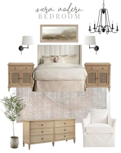 a bedroom with white furniture and chandelier