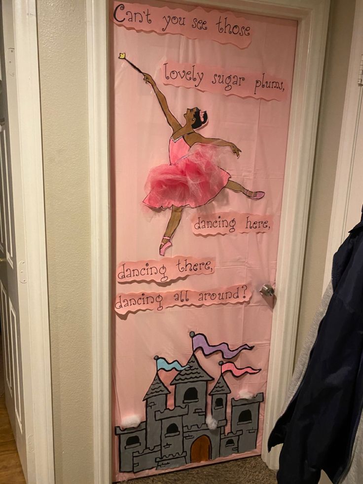 a door decorated with a ballet theme