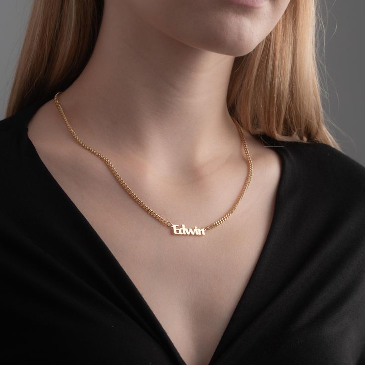 🌟Celebrate special moments with our exquisite Personalized Name Necklace, expertly crafted from 925 sterling silver. Featuring a sleek gourmet chain, this necklace is designed to elegantly showcase a custom nameplate, making it a unique and personal accessory. 🌟Perfect for gifting on Christmas, Mother's Day, or a birthday, this necklace allows you to add a name or word that holds special meaning, creating a bespoke piece that will be treasured forever. Available in stunning silver, warm rose gold, or classic gold plating, this necklace combines style with durability, ensuring it remains a favorite for years to come. 🌟Make a lasting impression with a personalized name necklace that speaks to the heart and complements any outfit with a touch of elegance. ☆ Back to my store for more option Anniversary Nameplate Charm Necklace, Anniversary Nameplate Charm Necklace With Adjustable Chain, Classic Pendant Name Necklace For Anniversary, Elegant Charm Necklaces For Birthday And Valentine's Day, Elegant Charm Necklace For Valentine's Day Birthday, Elegant Personalized Charm Necklace For Formal Occasions, Elegant Personalized Charm Necklace For Formal Events, Elegant Name Necklace For Birthday With Clavicle Chain, Elegant Name Charm Necklace For Valentine's Day