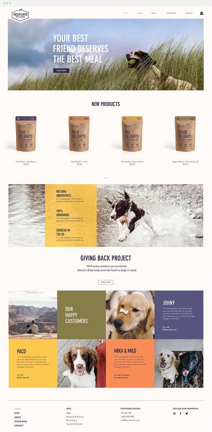 an image of a website page with dogs on it