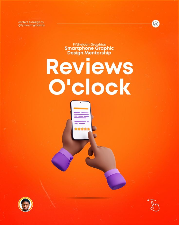 a hand holding a smart phone with the words review o'clock on it