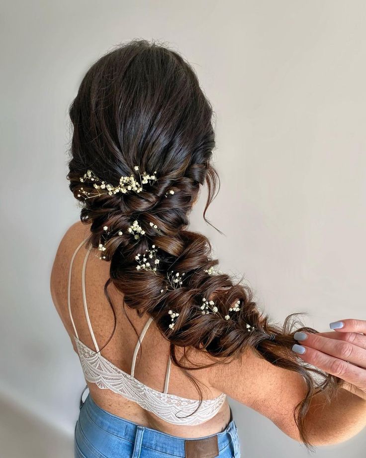 Braided Wedding Hair, Loose Braid Hairstyles, Romantic Braid, Bridal Braids, Wedding Braids, Long Hair Wedding Styles, Wedding Hair Inspiration, Bridal Hairstyles, Soft Waves