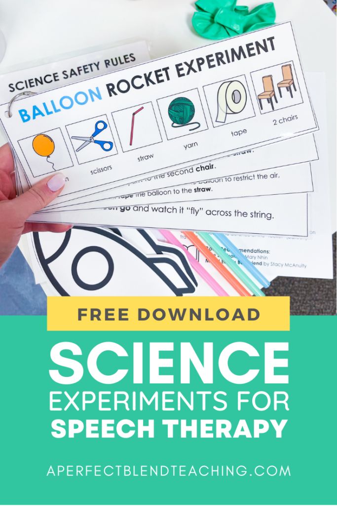 science experiments for speech therapy with text overlay