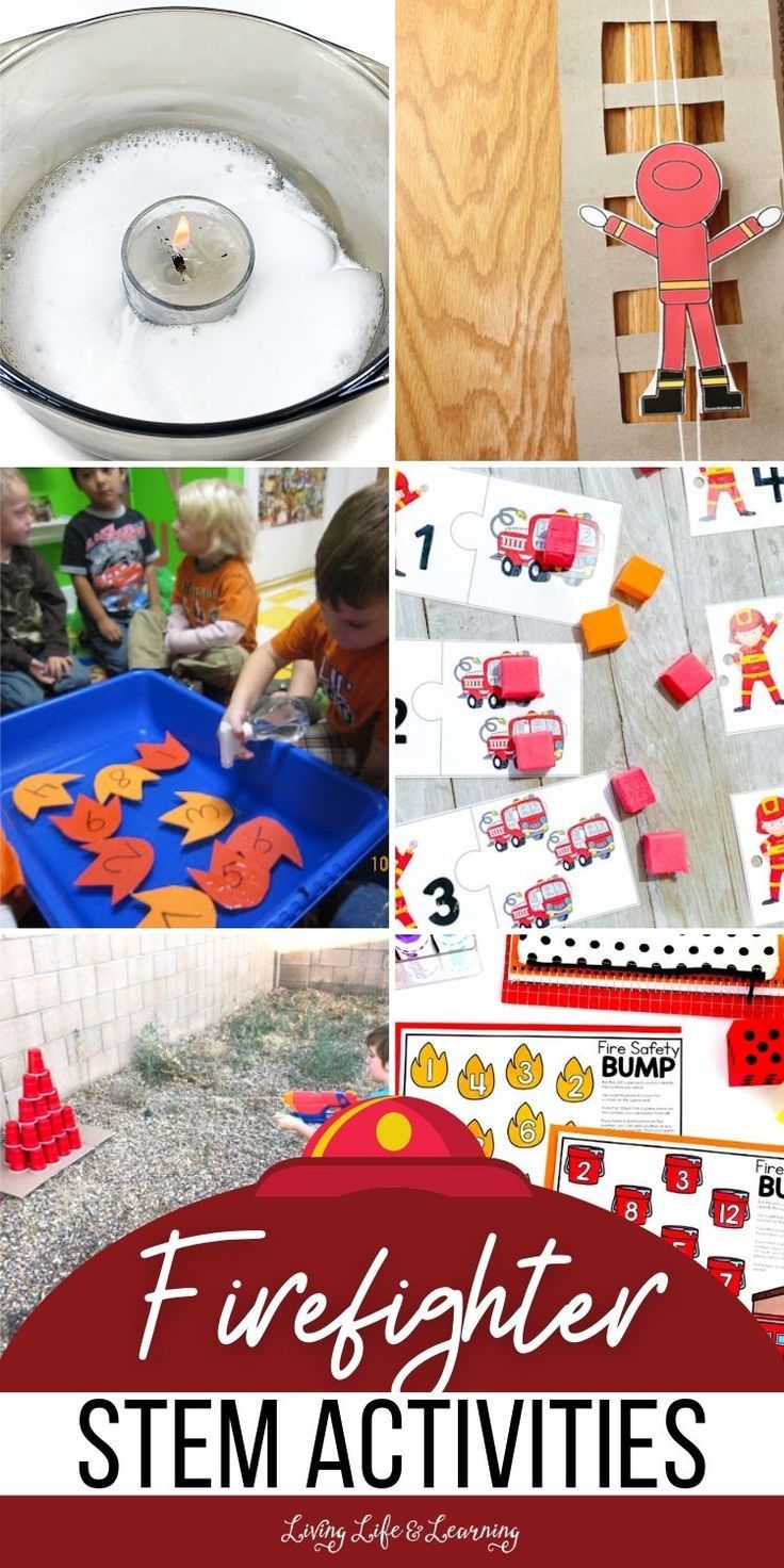 Firefighter STEM Activities Preschool Fire Prevention Crafts, Firefighter Circle Time, Fire Safety Fine Motor For Toddlers, Firefighter Sensory Play, Fire Safety Science Preschool, Pre K Fire Safety Activities, Community Helpers Stem Activities, Fire Activities For Preschool, Firefighter Activities For Preschool