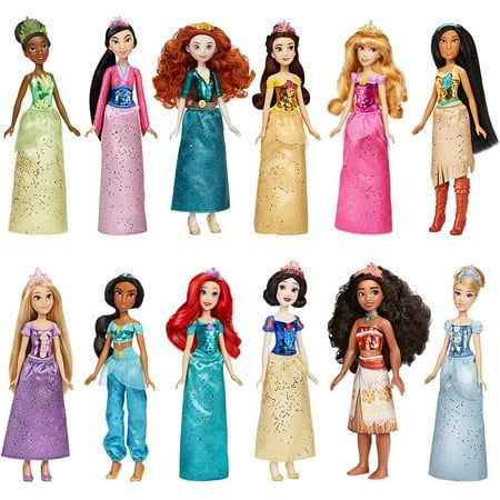 the disney princess dolls are all wearing different outfits