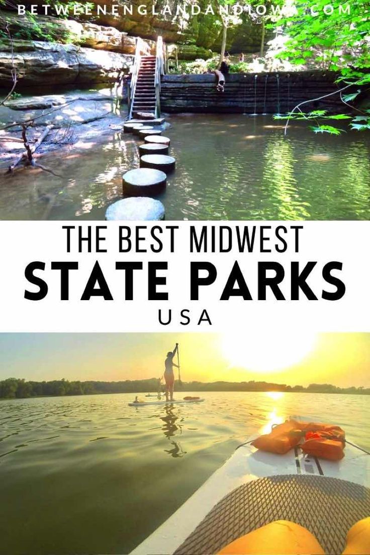 the best midwest state parks usa for kayakers and paddle boarders, with text overlay