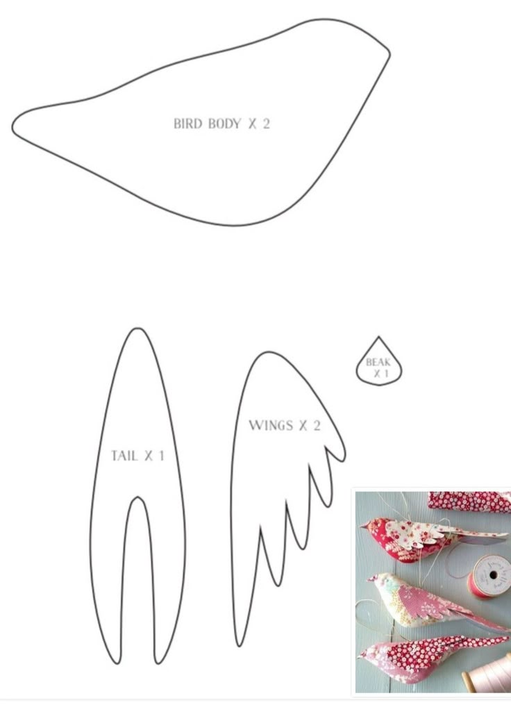 the sewing pattern for an angel wing