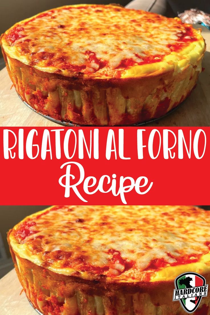 two pizzas sitting on top of each other with the words ricaton al formo recipe