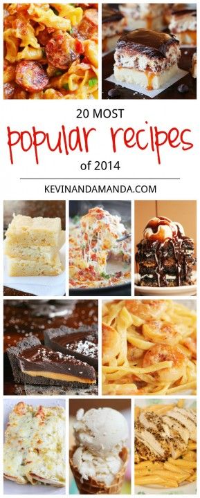 the top 20 most popular recipes of 2014, with pictures of different desserts and pastries