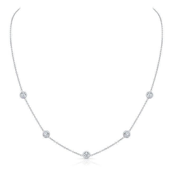 Alexandra Jules’ 'Diamond by the Yard' necklace is a timeless piece that looks fabulous everyday or dressed up. Layer it with your favorites or let it make a statement alone. Necklace measures 18" with a jump ring to fit 16". Diamond Cut Platinum Necklace In Diamond White, Diamond Cut Diamond White Platinum Necklace, Silver Diamond Necklace In Platinum For Everyday Luxury, Luxury Sterling Silver Necklace With Brilliant Cut Diamond, Platinum Diamond Cut Necklace, Dazzling Platinum Necklace With Brilliant Cut, Sterling Silver Diamond Necklace For Formal Occasions, Sterling Silver Diamond Necklace For Formal Events, Timeless Sterling Silver Necklace With Single Cut Diamonds