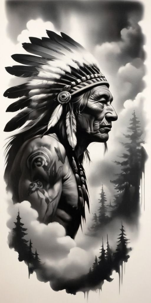 Native Chief Tattoo, Indian Chief Tattoo Design, Apache Tattoo Design, Chief Tattoo Design, Apache Indian Tattoo, Native American Chief Tattoo, Indian Chief Tattoo, Chief Tattoo, Cherokee Tattoos