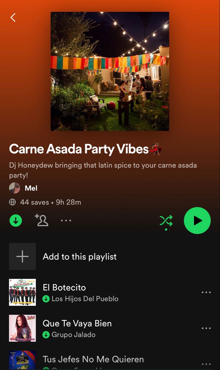 an app showing the party vibes on its playlist and how to use it