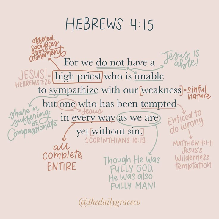 hebrews 4 15 for we do not have a high priest who is unable to sympatize with our tweakses