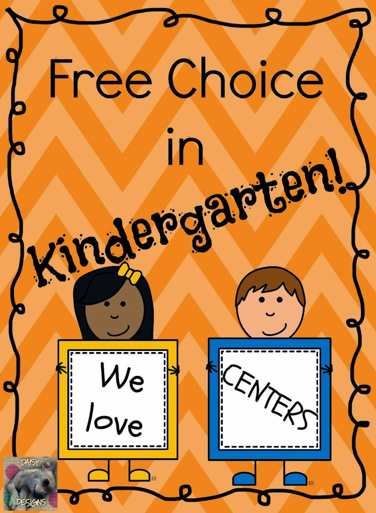 an orange and black poster with the words, free choice in kindergartsten