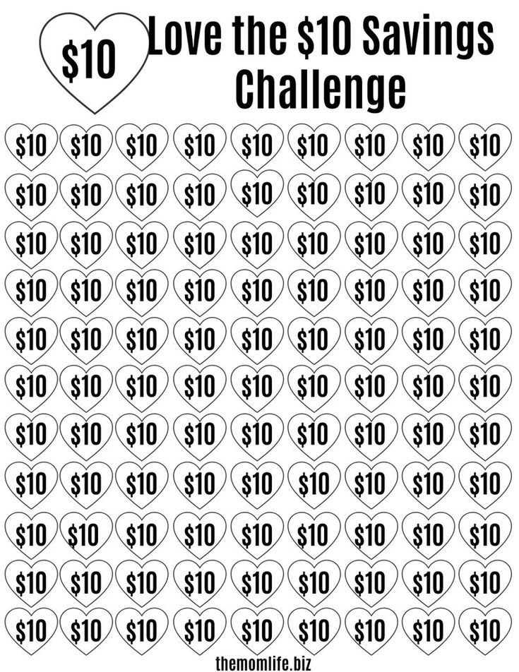 love the $ 10 savings challenge for valentine's day is on display in this printable