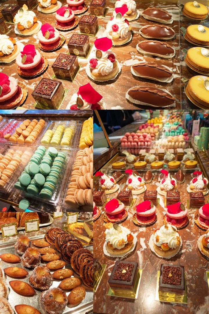 there are many different types of pastries on display