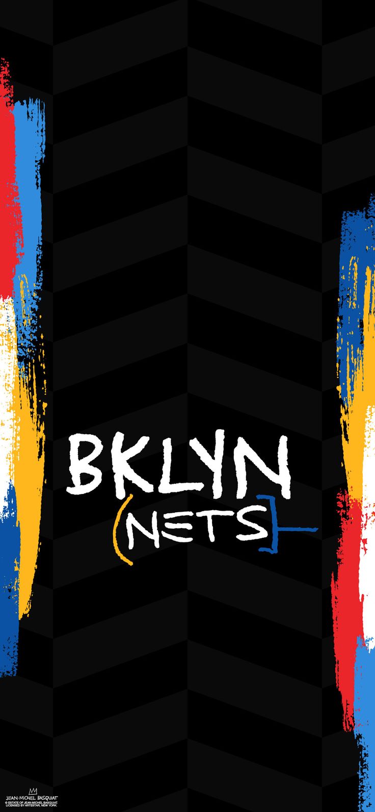 the words blnn nets are painted on a black background with multicolored stripes