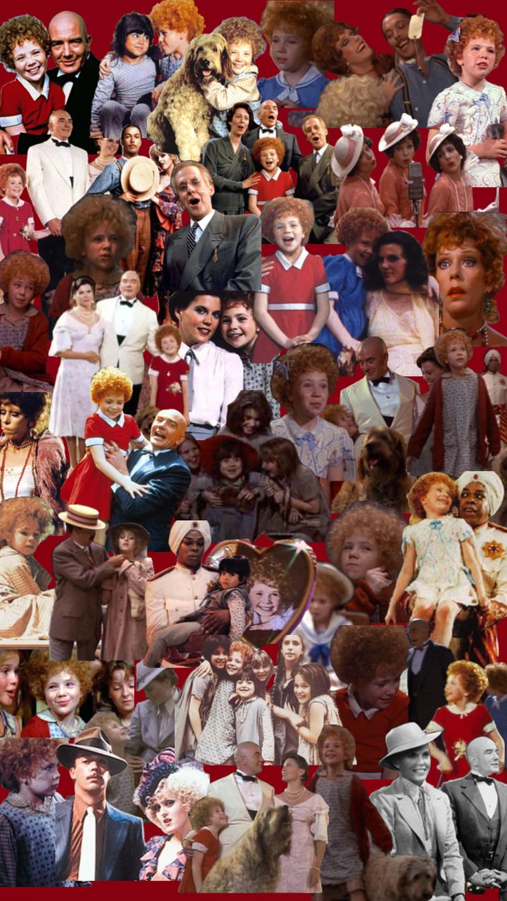 a collage of people dressed in different styles and colors, all with red background