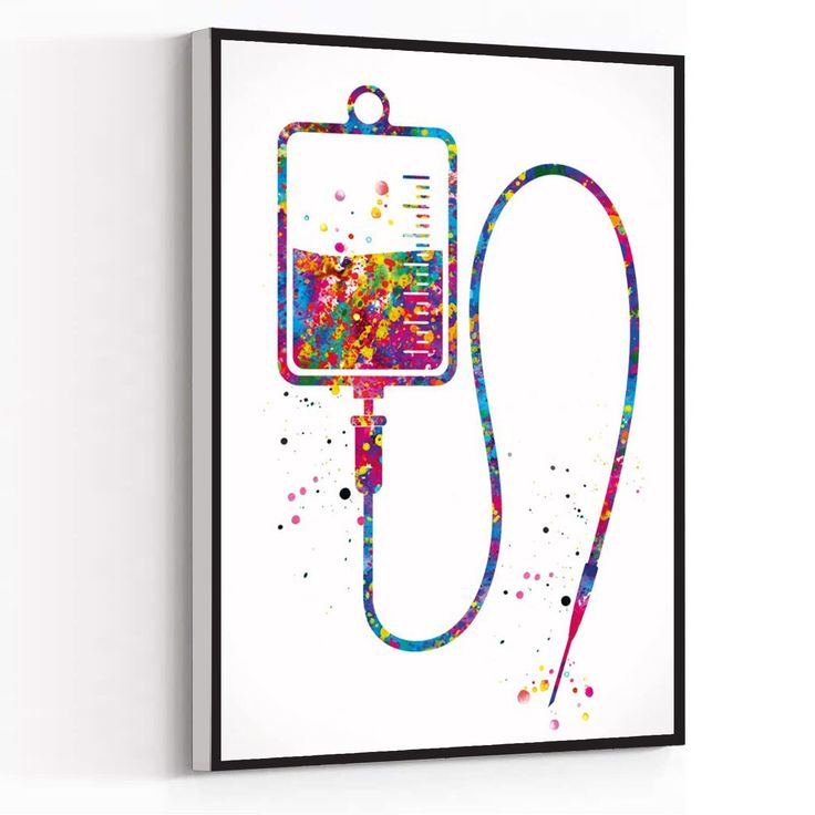 a medical stethoscope with colorful splatters on it mounted on a wall