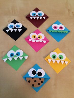 the paper monsters are all different shapes and sizes, but one is for each child's face