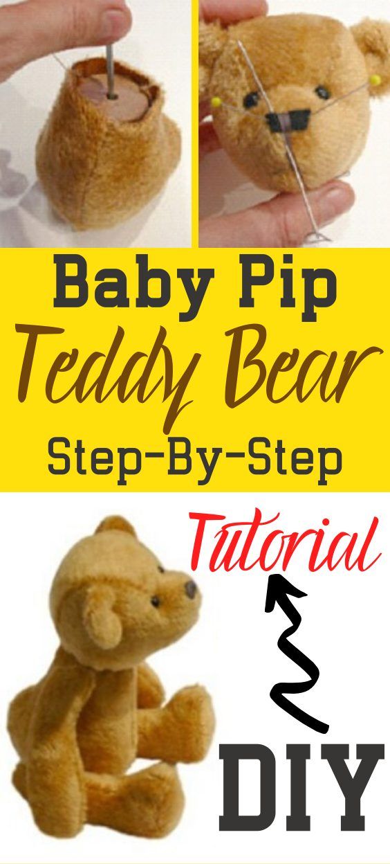 the instructions for how to make a baby pip teddy bear step by step stuffed animal