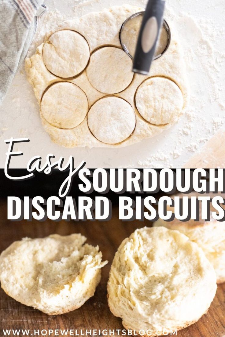 easy sourdough biscuits with text overlay that reads easy sourdough discard biscuits