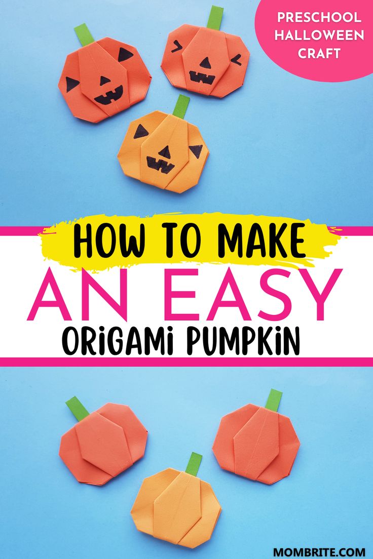 how to make an easy origami pumpkin craft with instructions for kids and adults