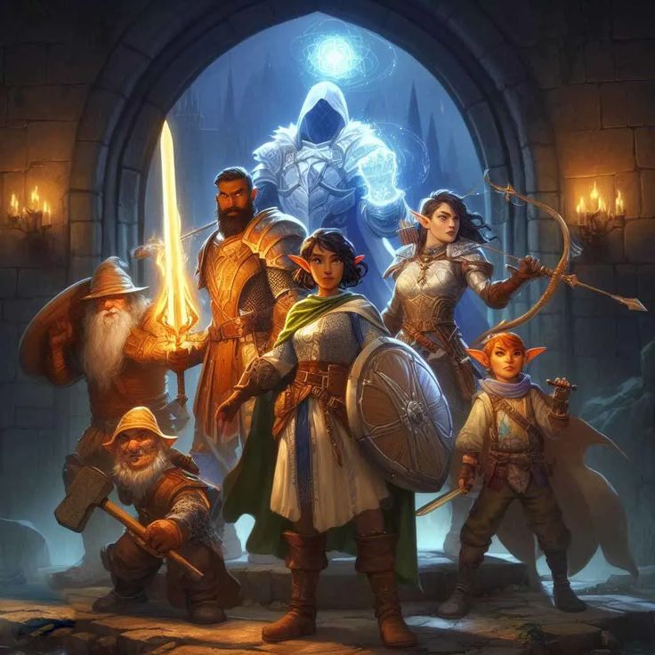 I will draw your dnd party art or dnd character art no ai for you Dnd Group Pose, Adventuring Party Dnd Aesthetic, D&d Party Art, Dnd Party Drawing, Draw Your Favorite Character Challenge, Dnd Group Art, Group Drawing Reference, Dnd Party Art, Academia House