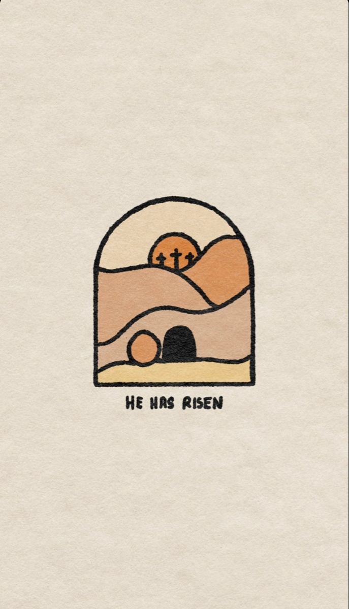 the logo for he has risen