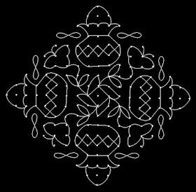 a black and white photo with an intricate design on it's back ground, in the center is a fish - like motif