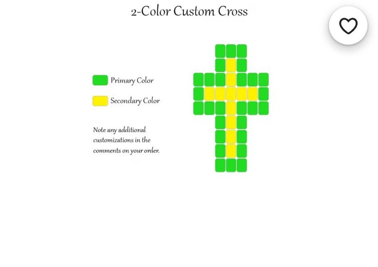 an image of a cross made out of colored blocks with the words 2 - color custom cross on it