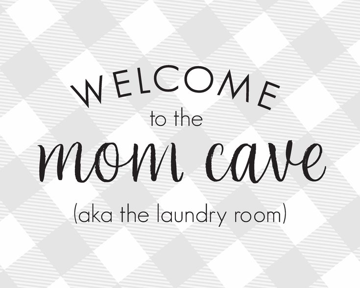 the words welcome to the moon cave, take the laundry room in black and white