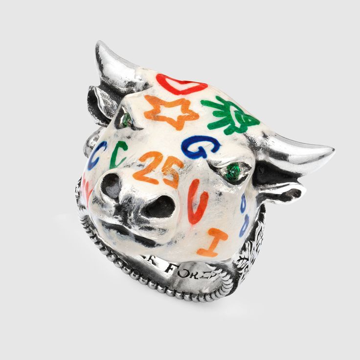 Gucci Ghost, Designer Silver Jewellery, Silver Heart Ring, Head Ring, Silver Coat, Mens Silver Rings, Silver Enamel, Bling Rings, Chain Ring