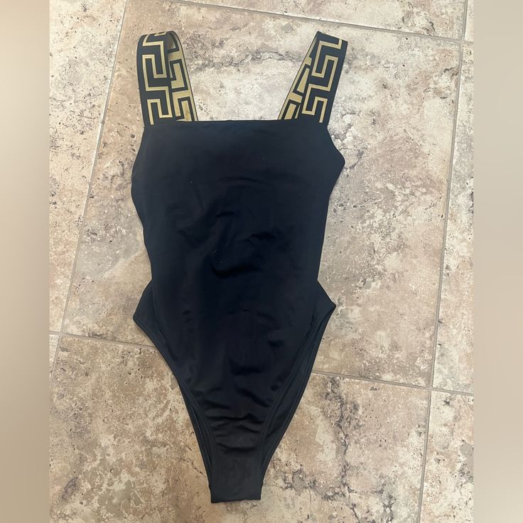 Great Black Bathing Suit, Higher Cut, Cheeky Back Black Bathing Suit, Black Bathing Suits, High Cut, Bathing Suit, Womens Swim, Bathing Suits, Versace, Swimming, One Piece