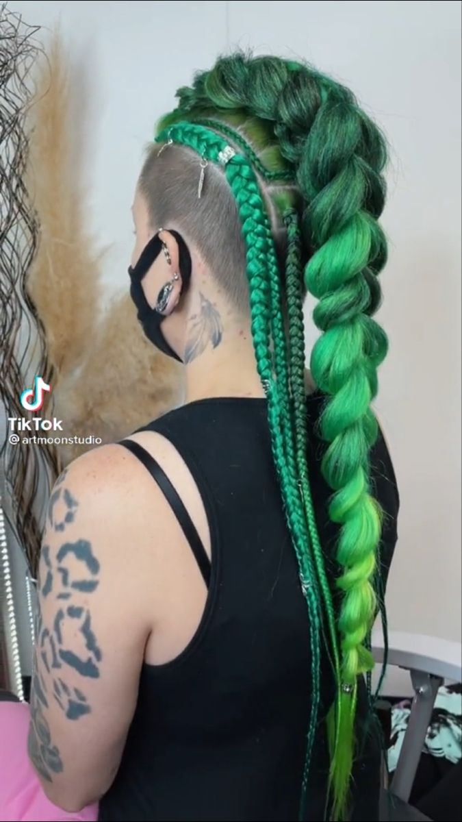 Festival Braids With Color Extensions, Carnival Hairstyles, Braids Aesthetic, Rave Braids, Festival Braids, Viking Braids, Shaved Hair Designs, Rave Hair, Hair Extensions For Short Hair