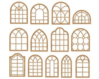 six arched windows with different shapes and sizes