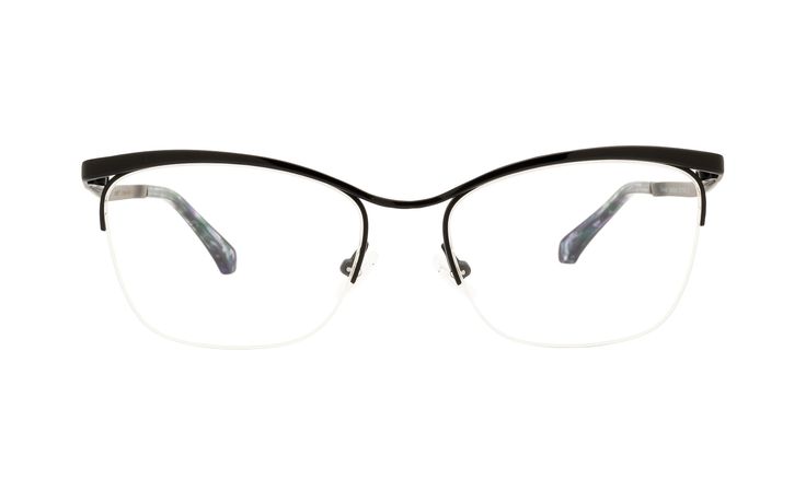 Looking for a frame that suits your face shape? The Vivien glasses from Kam Dhillon are here for you. Its simple yet remarkable curve on the brow line creates a fantastic look of the semi-rimless silhouette. The half-rim makes this pair versatile to every face shape without much emphasis on the frame’s border. The bold simplicity of the d-frame shape has a versatile quality while adjustable nose pads and spring hinges ensure durability. | Kam Dhillon Vivien KD069-1 C02 Matt (53) Eyeglasses and F Frame Arms, Spring Hinge, Face Shape, Prescription Glasses, Emphasis, Glasses Frames, Try On, Face Shapes, Cat Eye Glass